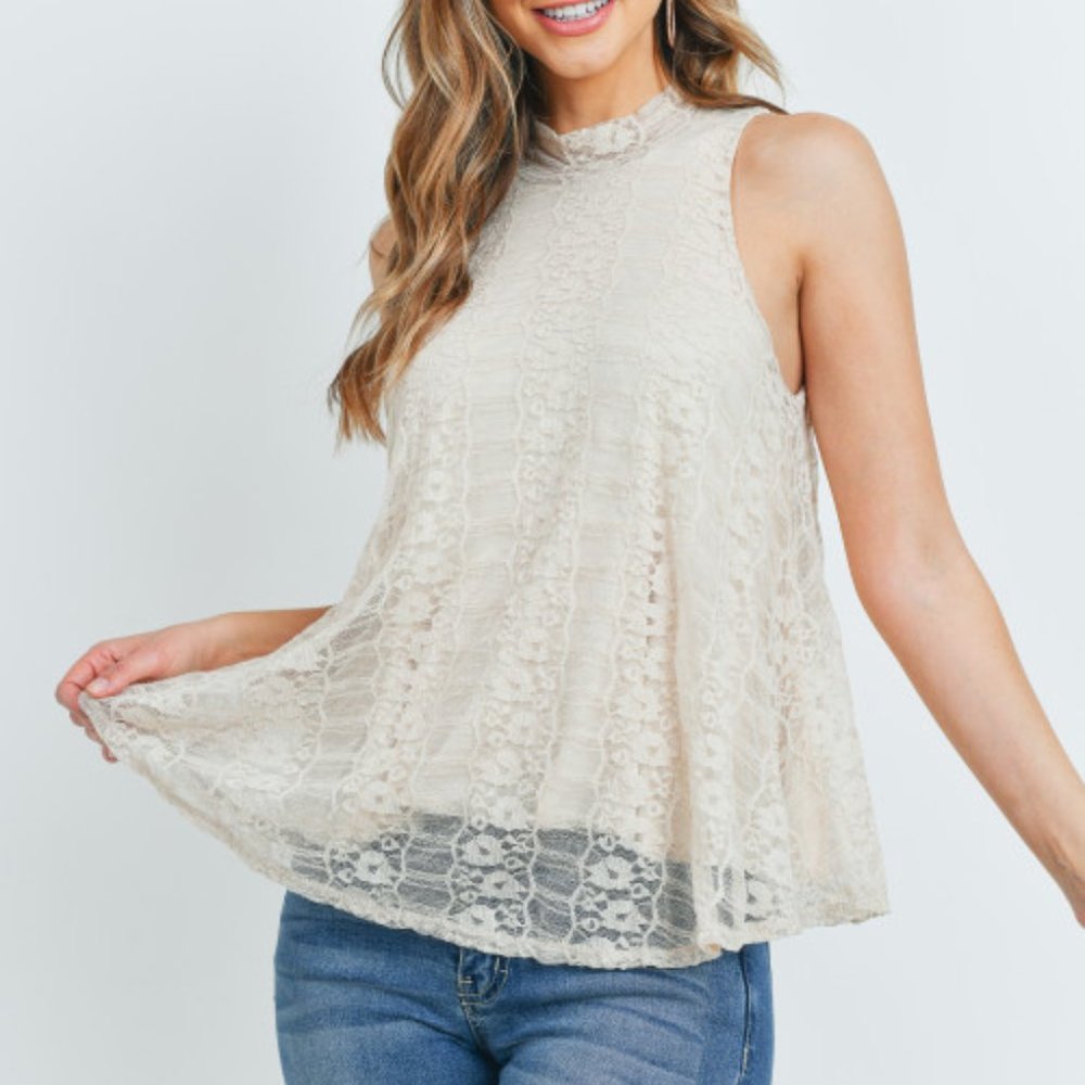 # 13 Taupe Lace top